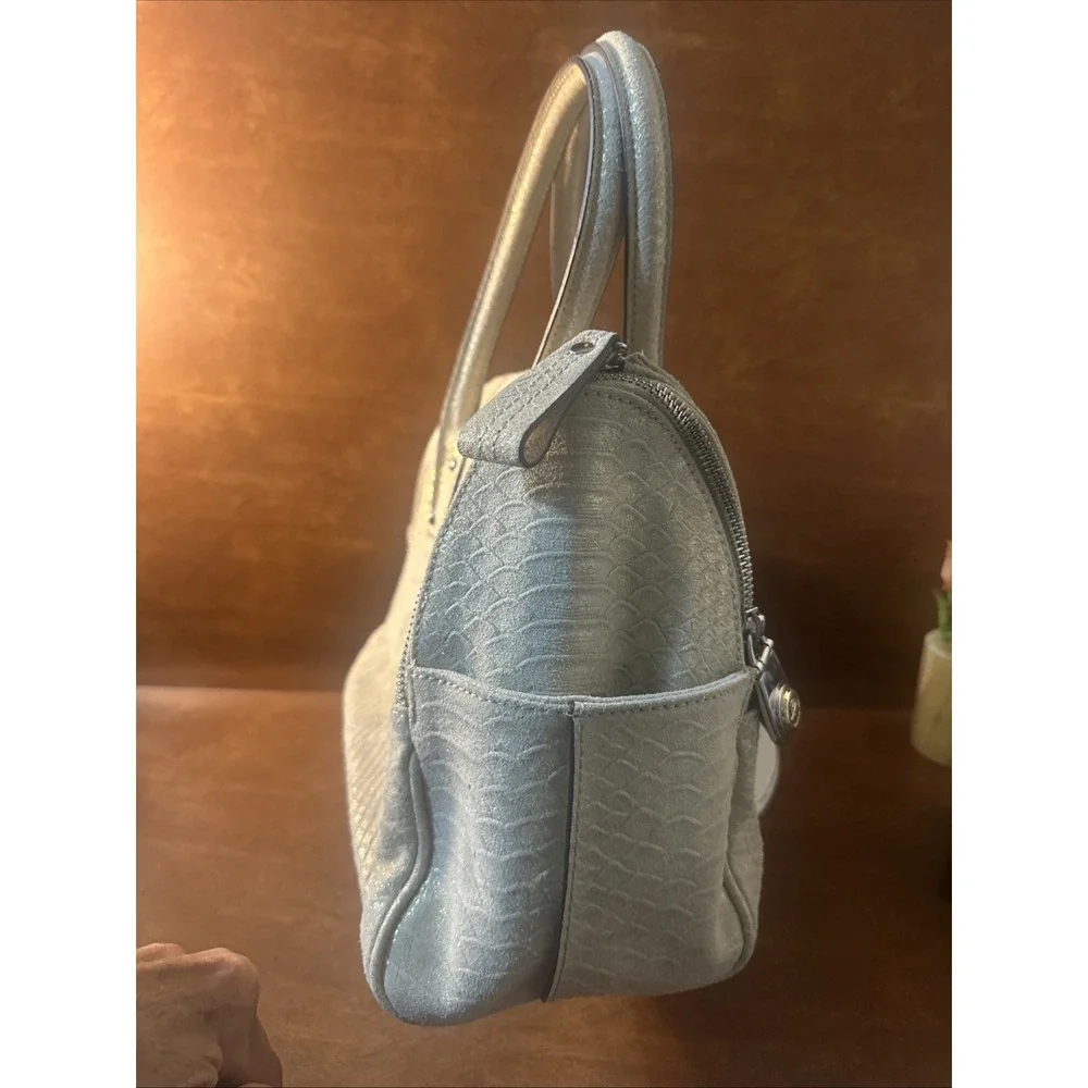 MAKOWSKY BEIGE faint, Green, Silver Tone-Accents, leather/suede SHOULDER/HANDBAG